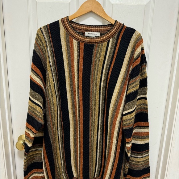 Vintage Y2K Pronto-Uomo Coogi-Style Textured Sweater Sz 2XL Crewneck Multi Color